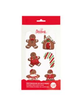 Picture of GINGERBREAD SUGAR DECORATIONS X 6 PCS